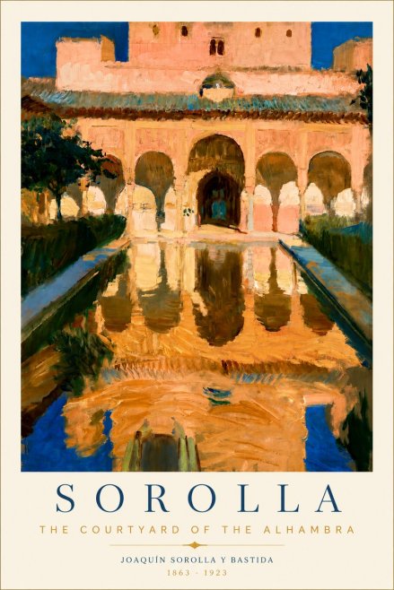 Sorolla The Courtyard of the Alhambra No5 - Póster