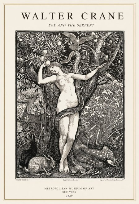 Walter Crane Eve and the Serpent No1 - Póster