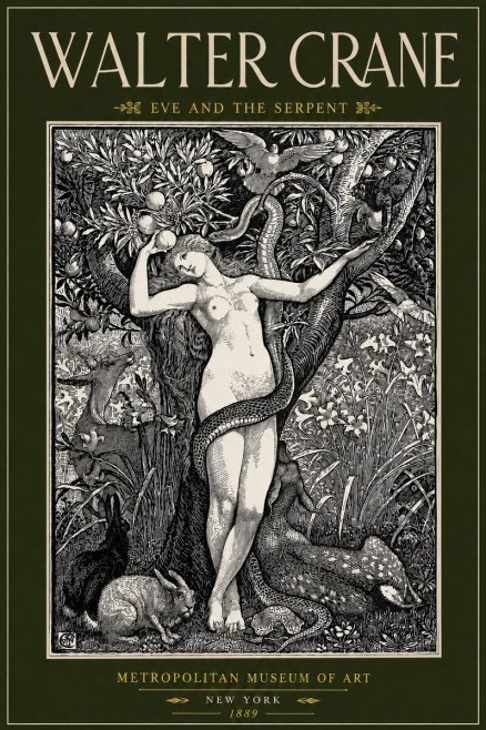 Walter Crane Eve and the Serpent No4 - Póster
