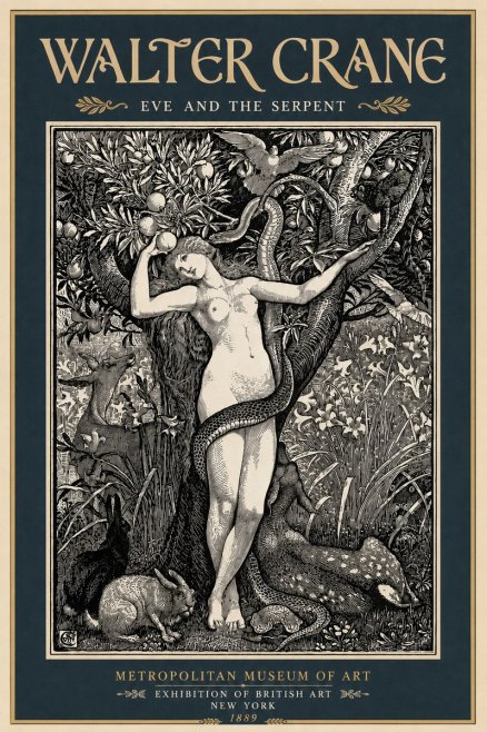 Walter Crane Eve and the Serpent No6 - Póster