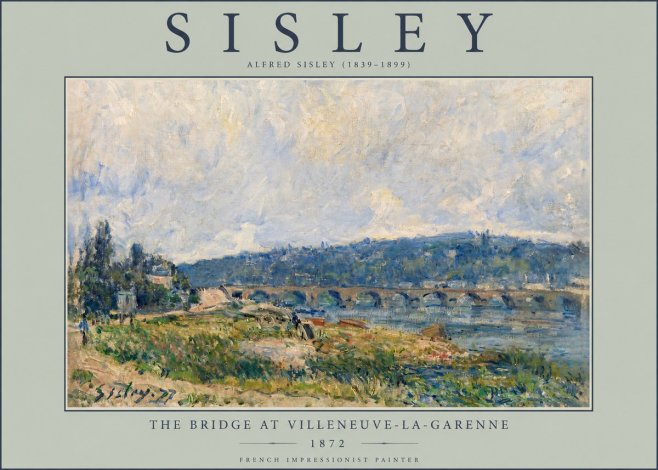 Sisley The Bridge at Villeneuve-la-garenne III No2 - Póster