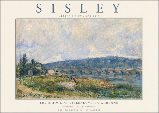 Sisley The Bridge at Villeneuve-la-garenne III No3 - Póster