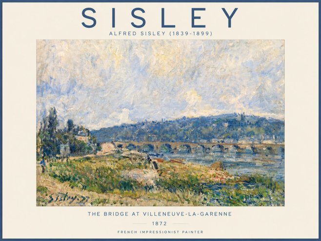 Sisley The Bridge at Villeneuve-la-garenne III No4 - Póster