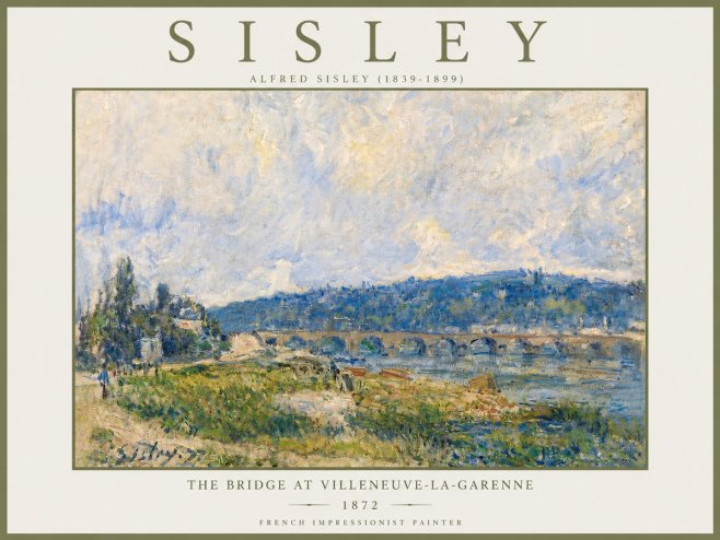 Sisley The Bridge at Villeneuve-la-garenne III No5 - Póster