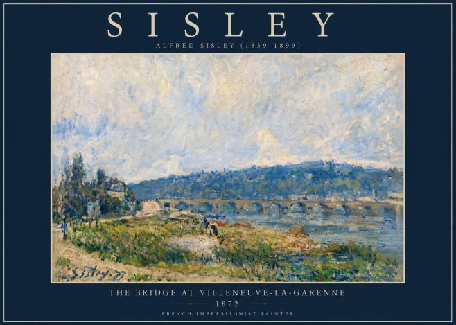 Sisley The Bridge at Villeneuve-la-garenne III No6 - Póster