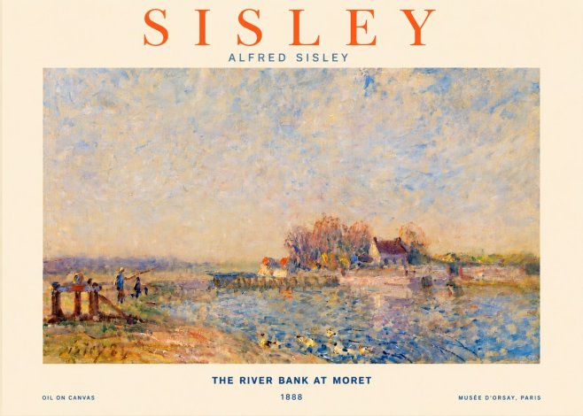 Sisley The River Bank at Moret No3 - Póster