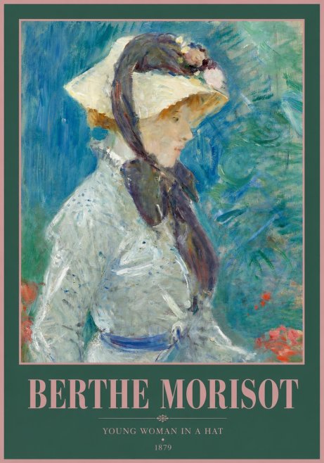 Berthe Morisot Young Woman in a Hat No2 - Póster