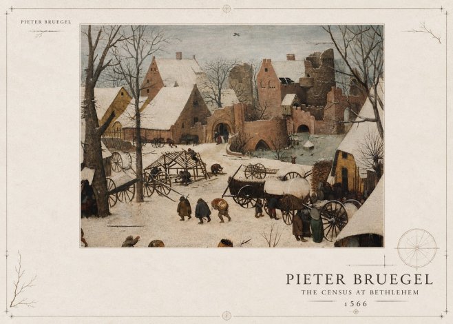 Pieter Bruegel The Census at Bethlehem I No3 - Póster