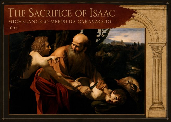 Michelangelo Merisi da Caravaggio The Sacrifice of Isaac I No2 - Póster