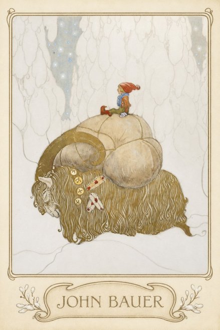John Bauer The Boy and the Musk Ox No3 - Póster