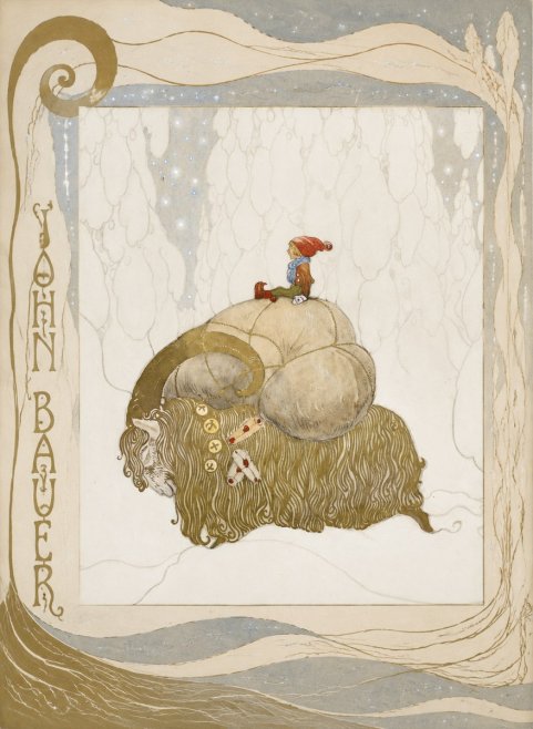 John Bauer The Boy and the Musk Ox No6 - Póster