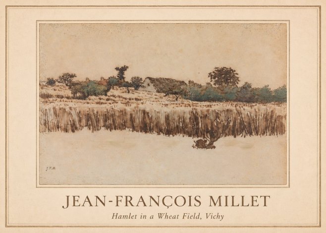 Jean-François Millet Hamlet in a Wheat Field, Vichy No1 - Póster