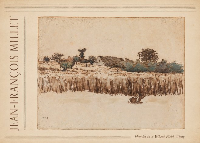 Jean-François Millet Hamlet in a Wheat Field, Vichy No4 - Póster