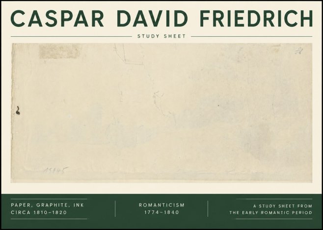 Caspar David Friedrich Study Sheet No6 - Póster