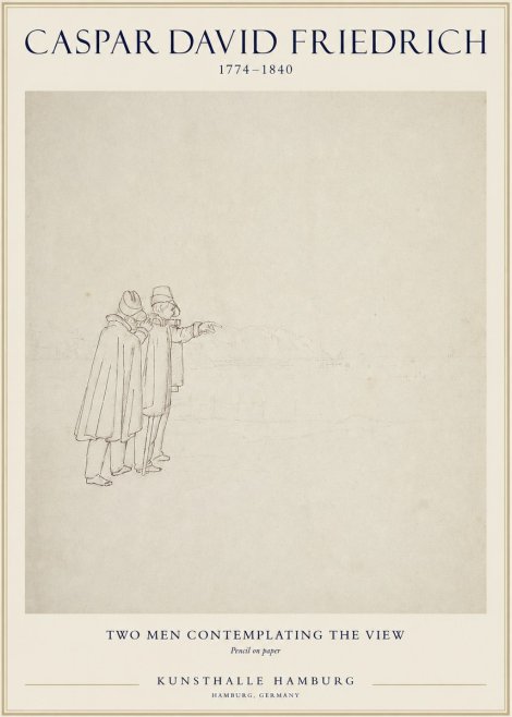 Caspar David Friedrich Two Men Contemplating the View No1 - Póster