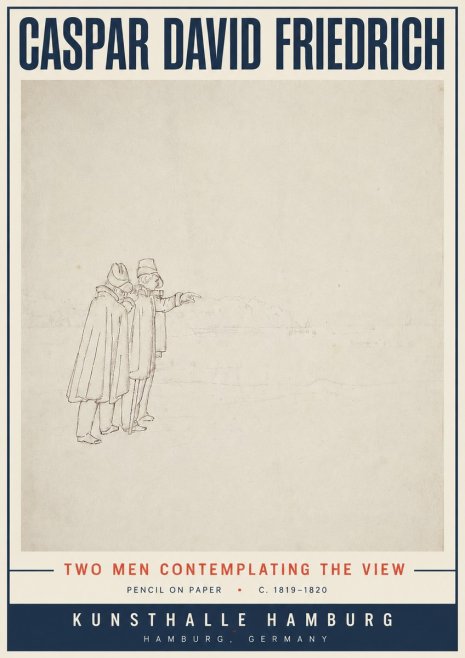 Caspar David Friedrich Two Men Contemplating the View No5 - Póster