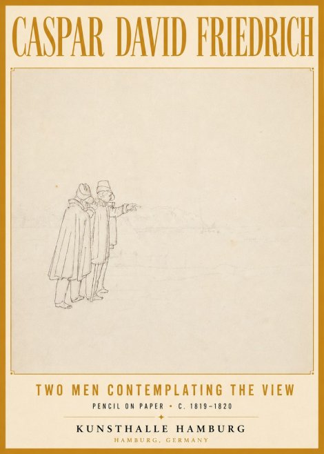 Caspar David Friedrich Two Men Contemplating the View No6 - Póster
