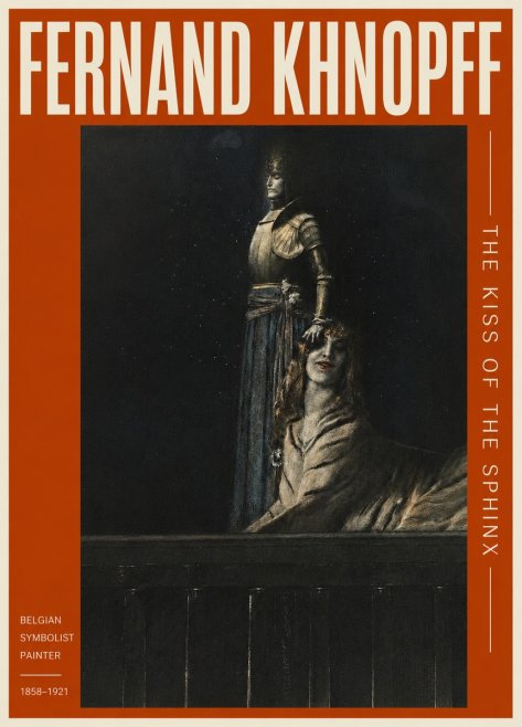 Fernand Khnopff The Kiss of the Sphinx No3 - Póster