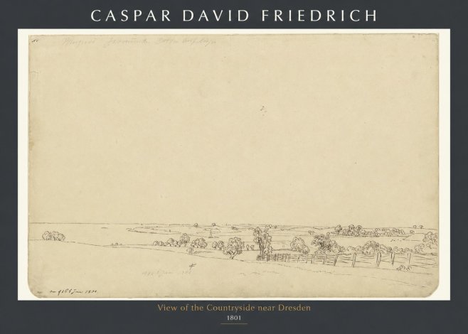 Caspar David Friedrich View of the Countryside Near Dresden No1 - Póster