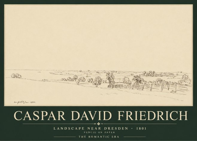 Caspar David Friedrich View of the Countryside Near Dresden No5 - Póster