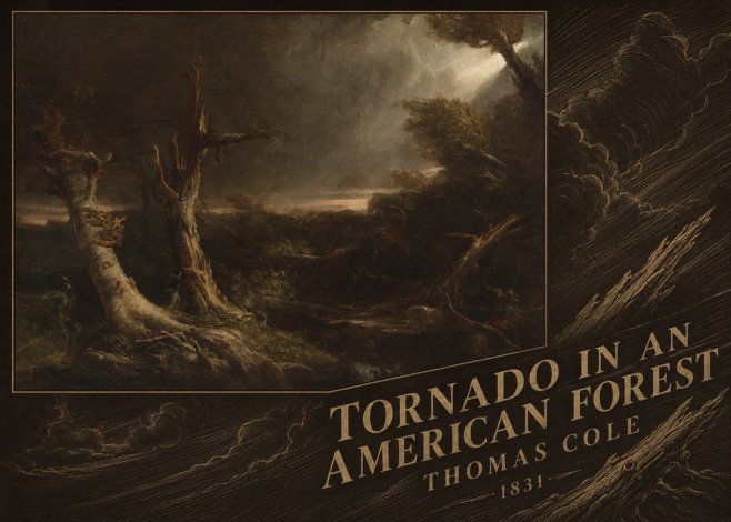 Thomas Cole Tornado in an American Forest No5 - Póster