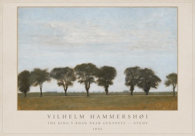 Vilhelm Hammershøi The King's Road Near Gentofte - Study No1 - Póster