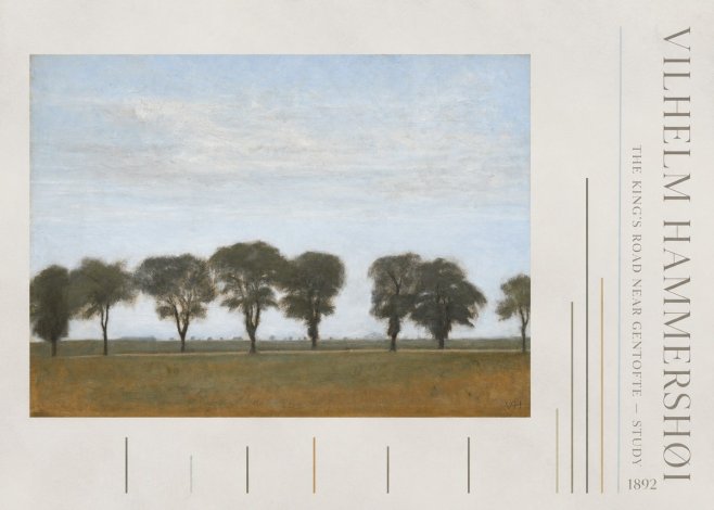 Vilhelm Hammershøi The King's Road Near Gentofte - Study No4 - Póster