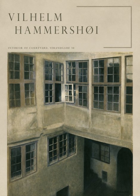 Vilhelm Hammershøi Interior of Courtyard, Strandgade 30 No5 - Póster