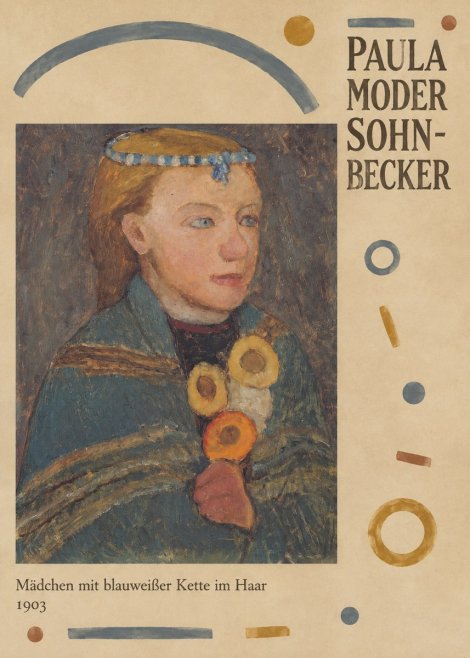 Paula Modersohn-Becker Mädchen Mit Blauweißer Kette Im Haar No6 - Póster