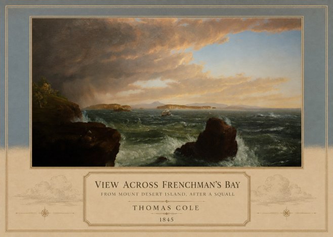 Thomas Cole View Across Frenchman's Bay from Mount Desert Island, After a Squall I No3 - Póster