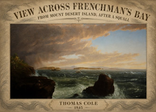 Thomas Cole View Across Frenchman's Bay from Mount Desert Island, After a Squall I No5 - Póster