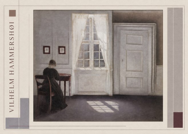 Vilhelm Hammershøi Interior with a Woman at a Table No2 - Póster