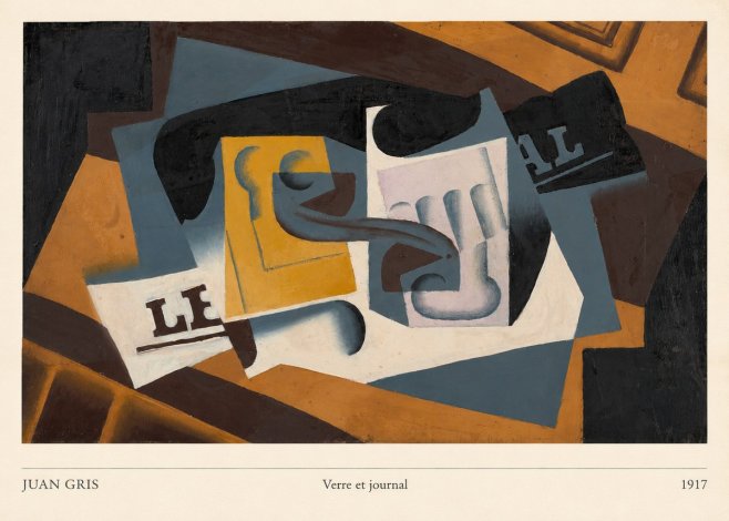 Juan Gris Verre Et Journal No6 - Póster