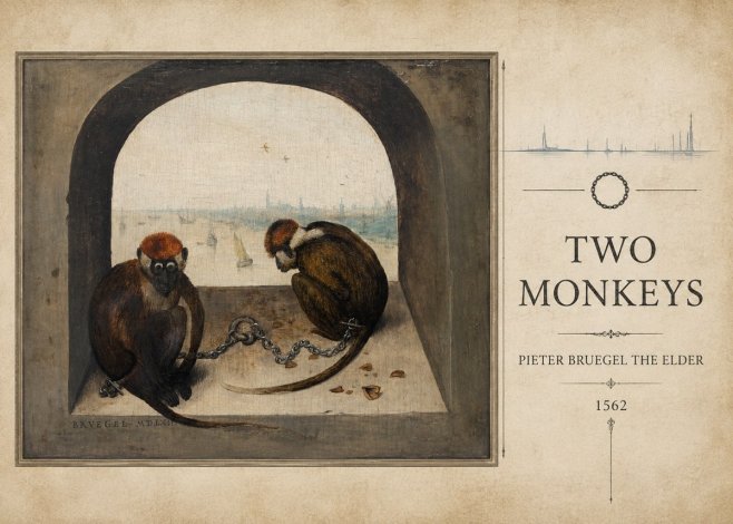 Pieter Bruegel Two Monkeys II No3 - Póster