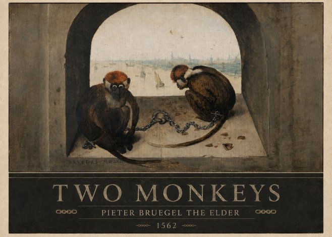 Pieter Bruegel Two Monkeys II No4 - Póster