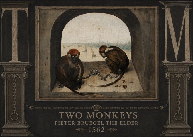 Pieter Bruegel Two Monkeys II No6 - Póster