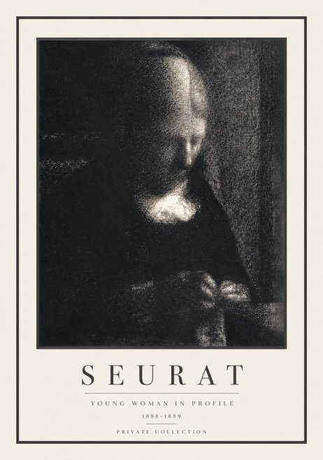 Seurat Young Woman in Profile No5 - Póster