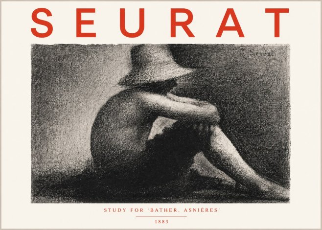 Seurat Study for 'Bather, Asnières' No5 - Póster