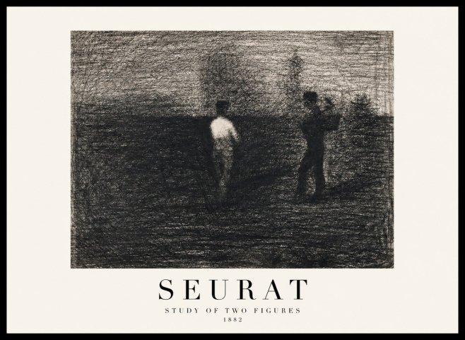 Seurat Study of Two Figures No1 - Póster