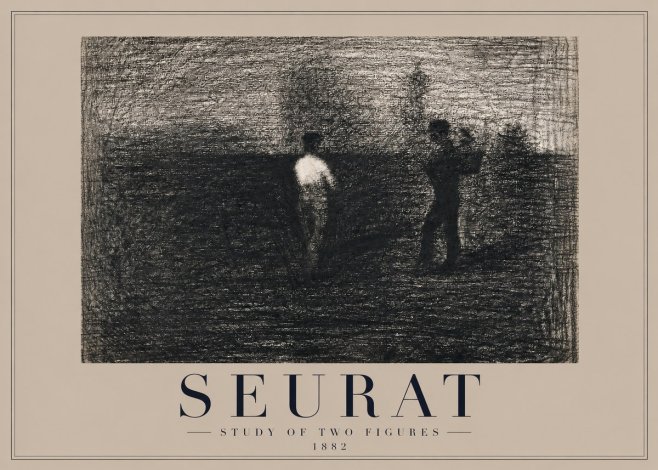 Seurat Study of Two Figures No2 - Póster