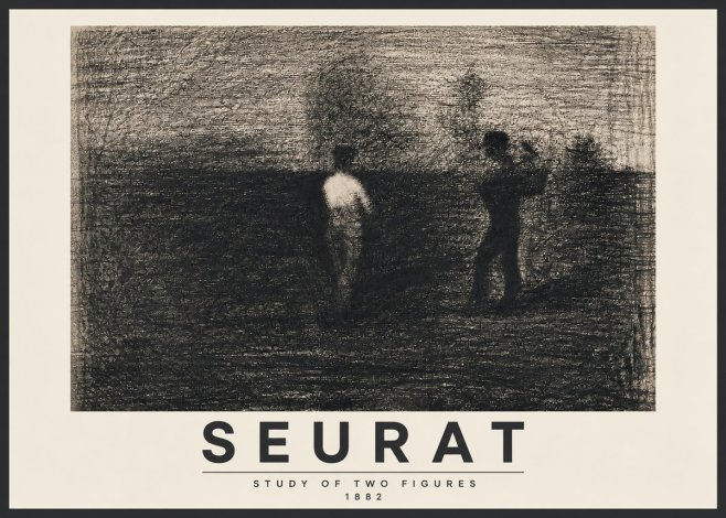 Seurat Study of Two Figures No3 - Póster