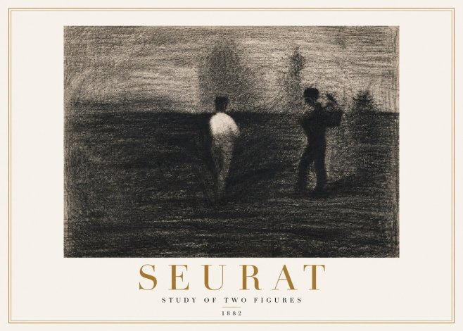 Seurat Study of Two Figures No4 - Póster