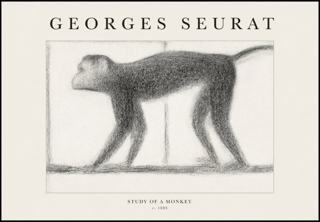 Seurat Study of a Monkey No1 - Póster