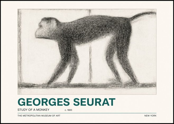 Seurat Study of a Monkey No2 - Póster