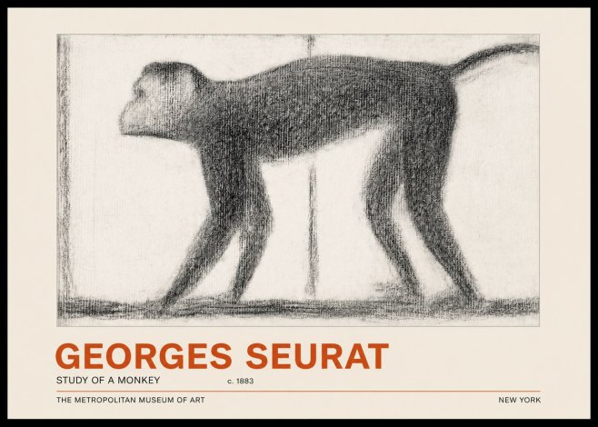 Seurat Study of a Monkey No4 - Póster