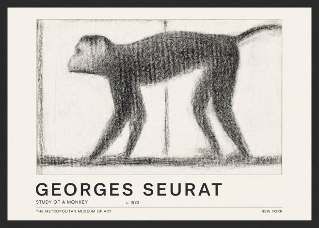 Seurat Study of a Monkey No5 - Póster