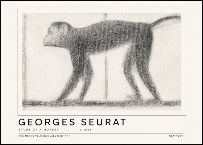 Seurat Study of a Monkey No6 - Póster