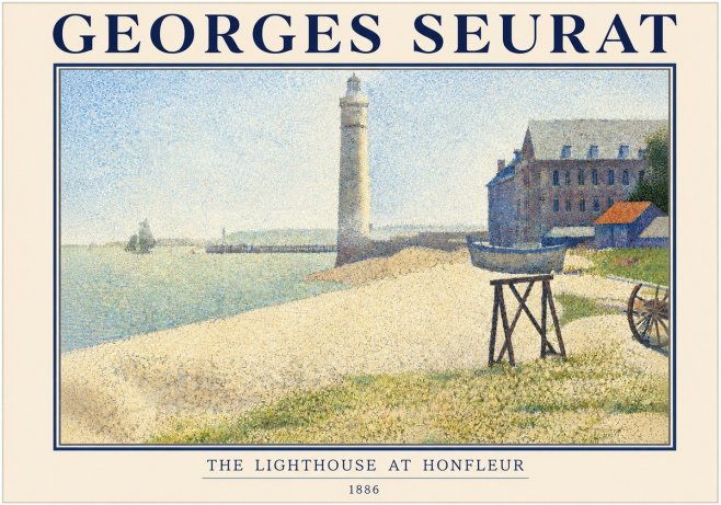 Seurat The Lighthouse at Honfleur No3 - Póster