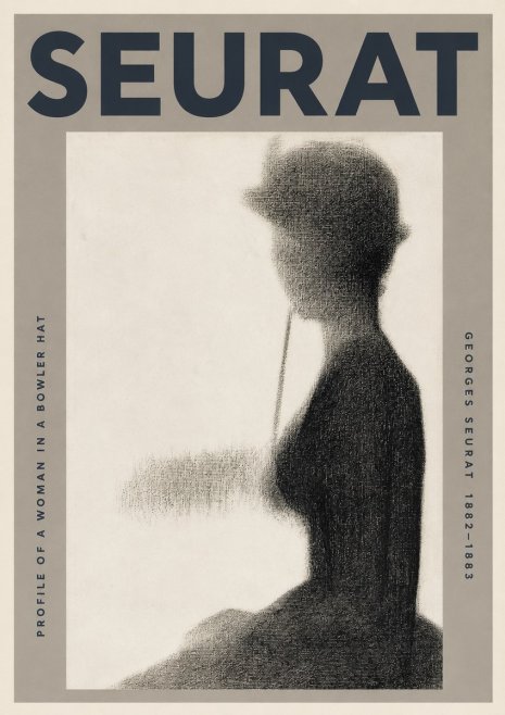 Seurat Profile of a Woman in a Bowler Hat No3 - Póster