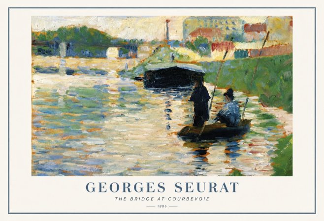 Seurat The Bridge at Courbevoie No1 - Póster